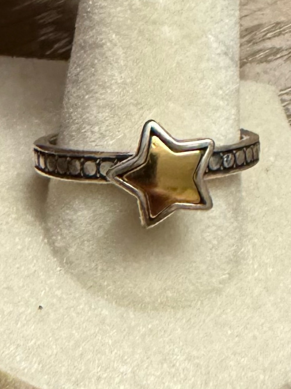 Brighton Two-Tone Star ⭐️ Accent Ring — Silver Band with Gold Star Size 9